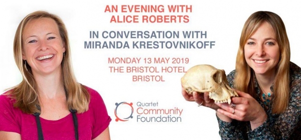 An Evening with Alice Roberts at The Bristol Hotel on Monday 13th May 2019